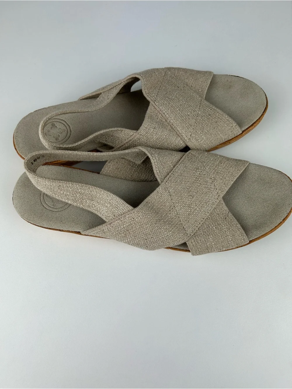CHARLESTON SHOE COMPANY  Atlantic Linen Women’s Slingback Wedge Sandal